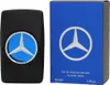 A black perfume bottle with a blue and silver Mercedes-Benz logo is shown next to its blue packaging box, which also features the same logo. Anteprima dell’immagine prodotto