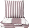 Bettwäsche Set 155x220 cm Violett Gestreift Baumwolle Produktbild-Vorschau 1