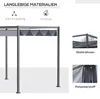 Pergola 4x3m Garten Pavillon, Terrassendachung aus Stahl, Produktbild-Vorschau 4