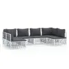 vidaXL 6-tlg. Garten-Lounge-Set mit Kissen Weiß Stahl -  Produktbild-Vorschau 3