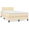 vidaXL Boxspringbett mit Matratze Creme 120x200 cm Stoff -  Produktbild-Vorschau 3