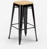 chaises haut bar cuisine métal haut h78cm bois steel up Voir les images du produit 1