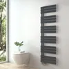A modern bathroom with a wall-mounted toilet and a sleek anthracite radiator. Podgląd zdjęcia produktu