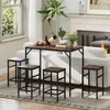 HOMCOM Bartisch-Set Stehtisch mit 4 Barhockern 5-teiliges Produktbild-Vorschau 8