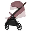 A side view of a pink baby stroller against a white background. Produktbild-Vorschau