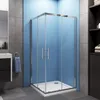 90x90x185cm Eckeinstieg Schiebetür Duschtasse Produktbild-Vorschau 1