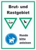 Brut- und Rastgebiet Hund anleinen hochkant Schild A2 Produktbild-Vorschau 1