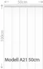 A white wall paneling product with dimensions indicated. Produktbild-Vorschau
