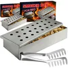 2 x Edelstahl Räucherbox + 1 Zange Smokerbox Räucherdose Produktbild-Vorschau 1