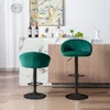 Tabouret de bar STILLO, vert, tissu velours Voir les images du produit 2