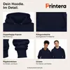 Sudadera con capucha, estilo uni, color azul marino, con Vista previa de la imagen del producto 5