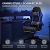 ML-Design Gaming Stuhl mit Fußstütze, Schwarz-Blau aus Produktbild-Vorschau 2