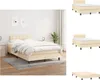 vidaXL Boxspringbett mit Matratze Creme 120x200 cm Stoff -  Produktbild-Vorschau 1
