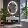 A modern bathroom with a vanity, sink, mirror, and bathtub. Náhled obrázku produktu
