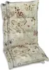 A close-up view of two beige chair cushions with a butterfly and floral pattern. Produktbild-Vorschau