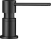 A black soap dispenser with a horizontal spout. Produktbild-Vorschau