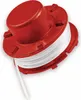 A red spool of trimmer line for a lawn trimmer. Produktbild-Vorschau