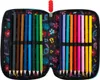 An open pencil case filled with colored pencils. Voir les images du produit