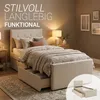 Homestyle4u Polsterbett 90x200 Beige Einzelbett Bettgestell Produktbild-Vorschau 3