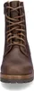 A close-up front view of a brown leather lace-up boot. Produktbild-Vorschau