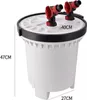 A white cylindrical filter with red and black connectors on top, with dimensions indicated by text. Podgląd zdjęcia produktu