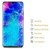 A smartphone screen protector with a cracked screen effect, next to a list of its features. Produktbild-Vorschau