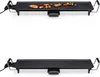 A top view of an electric teppanyaki grill plate with food on it, and a bottom view of the same grill plate without food. Produktbild-Vorschau