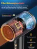 A cutaway diagram of a hairdryer showing its internal heating and safety mechanisms, with German text explaining its features. Produktbild-Vorschau