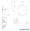 SkyRevolt 60cm Mast 60mm Wandhalter Stahl SAT Antenne Wand Produktbild-Vorschau 3