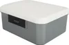 A gray and white lockable storage box with a combination lock on the front. Produktbild-Vorschau