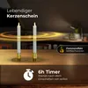 10x Stabkerze LED bewegliche Flamme Wachs - Echtwachs Weiß Produktbild-Vorschau 2
