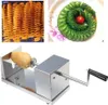 A collage of images showing spiral-cut potatoes, a spiral-cut cucumber dish, and a spiral potato cutter with a potato attached. Náhľad obrázku produktu
