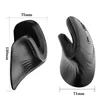 Two views of an ergonomic vertical mouse with dimensions indicated. Produktbild-Vorschau