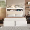 A bedroom setting with a bed and shelves. Produktbild-Vorschau