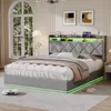 ProximaX Doppelbett 160x200 cm Leinen mit LED, USB-C und Produktbild-Vorschau 10