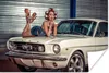 MuchoWow® Poster Mustang - Auto - Oldtimer - Frau 60x40 cm Produktbild-Vorschau 1