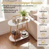 Mobilní dvoupatrový odkládací stolek s povrchem z imitace Náhled obrázku produktu 5