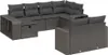 vidaXL 10-tlg. Garten-Sofagarnitur mit Kissen Schwarz Poly Produktbild-Vorschau 1