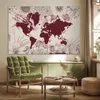 MuchoWow® Poster Weltkarte - Rot - Blumen 180x120 cm - Produktbild-Vorschau 3
