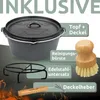 holz4home® Dutch Oven Set ohne Füße I 9L Feuertopf Produktbild-Vorschau 3