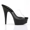 DELIGHT-601 Damen Slipper von Pleaser, Transparent Schwarz Produktbild-Vorschau 5