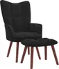 vidaXL Poltrona relax con sgabello in velluto nero Anteprima dell’immagine prodotto 13