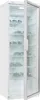 A white glass-door refrigerator filled with bottles of liquid. Produktbild-Vorschau