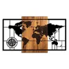 Wallity, World Map 1-L, Wanddeko, Nussbaum, Metall, 70 x Produktbild-Vorschau 5