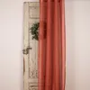 Ösengardine Leinenoptik uni terracotta 140x260cm Produktbild-Vorschau 4