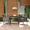 3-tlg. Garten-Essgruppe mit Kissen Poly Rattan Grau Produktbild-Vorschau 2