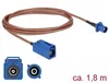 DeLOCK 89669, 1,8 m, RG-316, FAKRA C, FAKRA C, Blau, Braun Produktbild-Vorschau 1