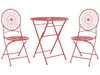 BELIANI Garten Bistro Set Rot Eisen Faltbar mit 2 Stühlen Produktbild-Vorschau 1