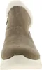 A front view of a beige boot with white fur trim and a white sole. Produktbild-Vorschau