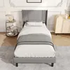 UnboxG Polsterbett 90x200 cm Grau aus Leinenstoff, Produktbild-Vorschau 3